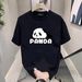 Casual Urban Fashion For Men & Women Panda Graphic Print T-Shirt Oversized Relaxed Fit 100% Cotton Unisex Streetwear_viptrois.com