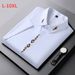 Men's Clothing Plus Size Short Sleeve Shirt Men Summer Thin Slightly Elastic Business Casual Plus Size Fat Brother Embroidered Shirt_viptrois.com
