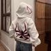 Gothic Unisex Hoodie With Spider Print - Dark Aesthetic Zip-Up Sweatshirt For Men & Women (White, Black, Red, Khaki, Blue, Green, Lavender)_viptrois.com