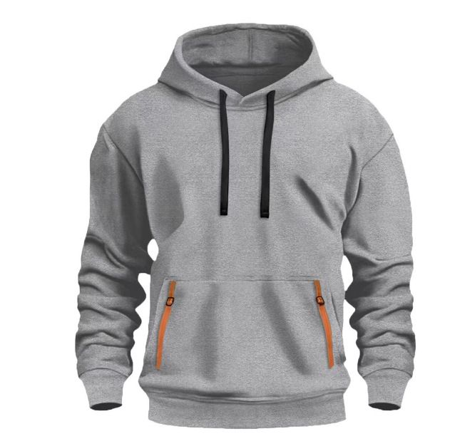 Men's Clothing Sweatshirt Casual Sports Hoodie Autumn And Winter Top Arm Pocket Zipper Hoodie_viptrois.com