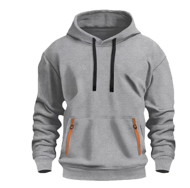 Men's Clothing Sweatshirt Casual Sports Hoodie Autumn And Winter Top Arm Pocket Zipper Hoodie_viptrois.com
