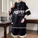 Casual Sports Men's Plus Size Summer Short Sleeve T-Shirt Shorts Cool Stylish Outfit Complete Set_viptrois.com
