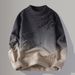 Men's Gradient Knit Sweater – Slim Fit Long Sleeve Pullover (Khaki/Black-White/Green/Blue, M-4XL)_viptrois.com