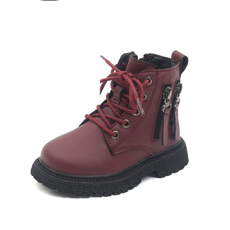 Child's shoes Children's fleece Martens for boys small leather shoes for girls large cotton fashion ankle boots_viptrois.com
