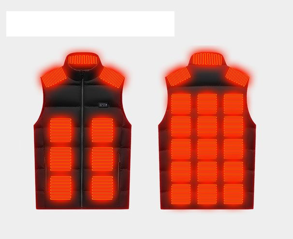 Men's Clothing vest four speed multi zone heating men's stand up collar electric heating cotton vest intelligent constant temperature heating warm_viptrois.com