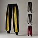 Men's Clothing Autumn New Men's Cotton And Linen Colorblock Casual Pants_viptrois.com