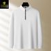 Men’s Double-Sided Piqué Polo Shirt – 280g Stand Collar With Metal Zipper, Long Sleeve Autumn/Winter Casual Fashion (6 Colors, M-4XL)_viptrois.com