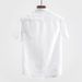 Men's Clothing Summer Casual Square Collar Linen Short Sleeved Shirt Thin Breathable Loose Large Size Cotton And Linen White Shirt_viptrois.com