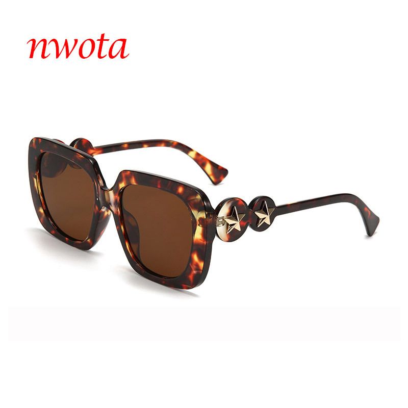 Fashion Square Frame Sunglasses Personalized Five Pointed Star Sunshade Sunglasses_viptrois.com