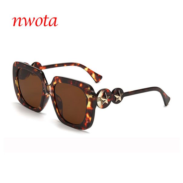 Fashion Square Frame Sunglasses Personalized Five Pointed Star Sunshade Sunglasses_viptrois.com