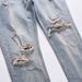 Men's Clothing Retro High Street Fashion Brand Ripped Jeans Straight Slim Fit Casual Trousers_viptrois.com