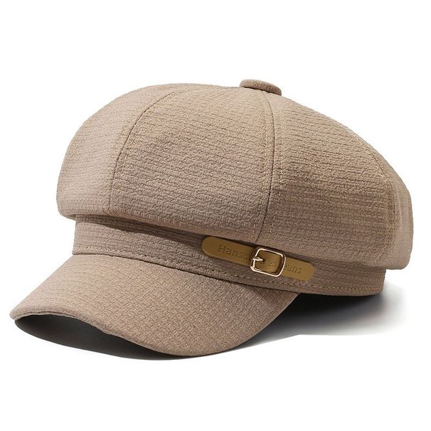 New Waffle Beret Women Korean Style Internet Celebrity Fashion Versatile Artist Octagonal Hat For Men_viptrois.com