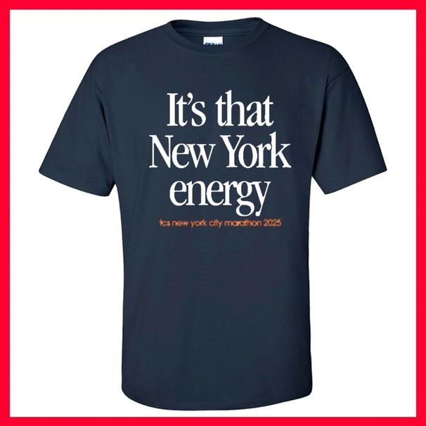 Its That New York Energy NYC Marathon 2025 Running Graphic 100% Cotton T-shirt Mens Womens Tees Top_viptrois.com