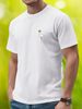 Maglietta Uomo 180g Cotone Girocollo Stampa Oca Con Cappello Traspirante Top Casual Estivo Taglio Regolare_viptrois.com