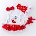 Christmas Baby Snowflake Long Sleeve Romper Set For Girls 0-24 Months, Soft Cotton Infant Dress, Holiday Outfit (Santa, Reindeer, Snowman Designs)_viptrois.com