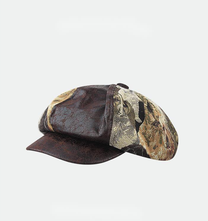 Artistic Puppy Patchwork Octagonal Women In Autumn Winter, Casual And Personalized Beret For Showing Off Face, Small_viptrois.com