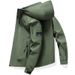 Men's Lightweight Hooded Work Jacket - Casual Windbreaker For Teens & Youth, Waterproof Outdoor Coat In Black, Khaki, Army Green, Mustard Yellow_viptrois.com