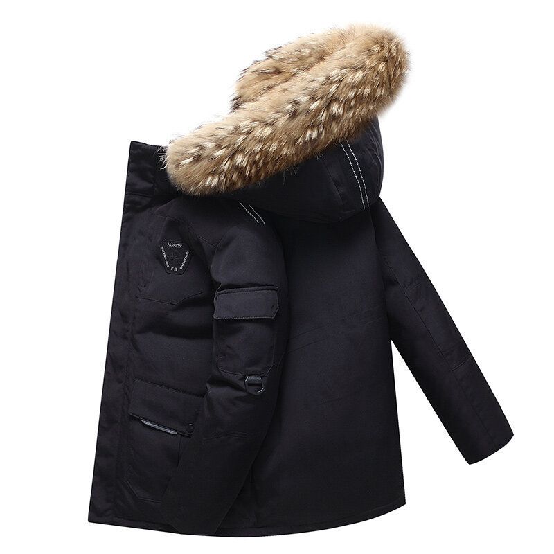 Men's Clothing Running Man Same Style Down Jacket Men's Winter New Korean Style Fashion Brand Mid Length White Duck Down Jacket Men_viptrois.com