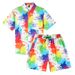 Men's Clothing Thin Five Point Sleeve Suit Men's Summer Large Size Loose Mid Sleeve T Shirt Pleated Two Piece Sportswear_viptrois.com