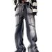 2025 American Lumberjack Jeans Men's Vibe Niche Design Raw Edge Loose Straight Casual Mopping Trousers Men_viptrois.com