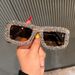 European And American Personality Rectangular Frame Sunglasses Luxury Diamond Studded Square Sunglasses For Men And Women Trendy High End Sunglasses_viptrois.com