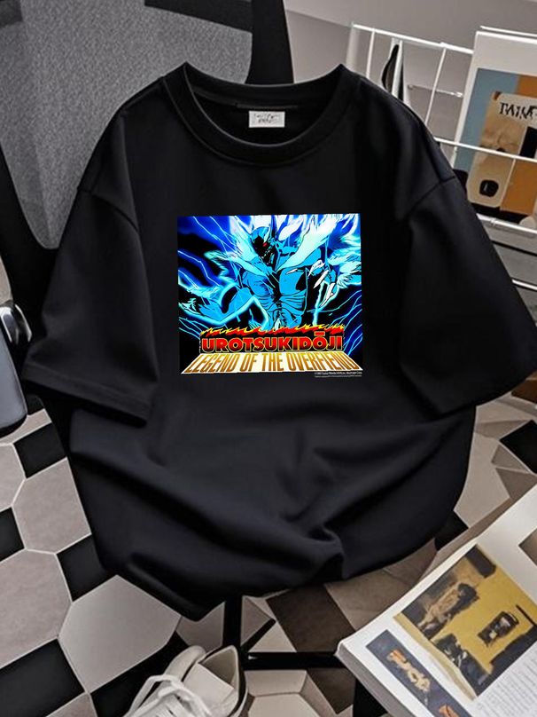 Vintage Urotsuoji Legend Of The Overfiend 1989 Toshio Maeda T-shirt XL Black Soft Fashion Graphic Versatile Breathable Slightly Summer_viptrois.com