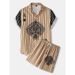 Men's Printed Resort Shirt & Shorts Set - Lightweight Summer Casual Outfit With Open Front_viptrois.com