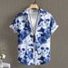 Men's Clothing Punk Retro Style Men's Light Blue Skull Digital Print Short Sleeve Shirt Men's Shirt 2023 Summer Hot_viptrois.com