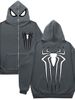 American Style Casual Hooded Long Zipper Men's Autumn And Winter New Youth Loose Casual Spider-Man Printed Sweatshirt_viptrois.com