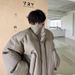 Minimalist Puffer Jacket – Short Quilted Coat With Stand Collar (M-XXL, Black/Brown)_viptrois.com