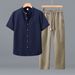 Men's Clothing Premium Tencel Linen Suit For Men Plus Size Loose Fit Casual Versatile Spring Summer Breathable Thin_viptrois.com