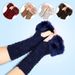Men's Gloves Butterfly Pattern Plus Wool Gloves New Style Knitted Gloves Half Finger Computer Gloves Wool Mouth Warm_viptrois.com