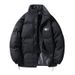 Men's Clothing Style Suede Cotton Padded Jacket For Men, Silicone Star Letter Loose Fitting Puffer Jacket, Fashionable Cotton Coat._viptrois.com