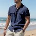 Men's Summer Casual Shirt European Size Breathable Linen Multi Pocket Buttoned Loose Fit Beach Workwear Short Sleeve_viptrois.com