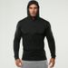 Pulse Cross-Border Men's Fitness Sports Long Sleeve Size Solid Color European And American Style Hooded Sweatshirt One Piece_viptrois.com