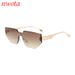 New Frameless Cat Eye Sunglasses Personality Metal Leg Frameless Sunglasses Duqiao Glasses_viptrois.com