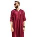 Men's Clothing Middle Eastern Moroccan Dubai Clothing Striped Robe Mid Sleeve Embroidered Saudi Ara_viptrois.com