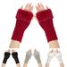 Women's Knitted Wool Half-Finger Gloves - Warm & Soft Double Diamond Design For Autumn & Winter (Short Cuff, Stylish & Cozy)_viptrois.com