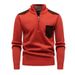 Men's Clothing Half Zip Stand Collar Sweater Pullover Jacket Autumn And Winter New Fashion Sweater Casual All Match Knitted Sweater_viptrois.com