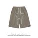 Premium Products Dark RO Style High Street Haren Pure Cotton INS Trendy Low Crotch Cross Drawstring Loose Five Quarter Shorts_viptrois.com