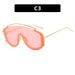 Large Frame One Piece Sunglasses Metal High End Ins Sunglasses Personality Outdoor Net Celebrity Sunglasses_viptrois.com