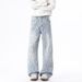 Colorful Plaid Straight Leg Jeans For Men, Autumn Style, Versatile, Trendy, Unique Design, Retro Vibe_viptrois.com