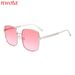 Metal Large Frame Women's Sunglasses Gradient Sun Protection Sunglasses High End T1296_viptrois.com