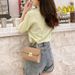 Women's New Wave-Textured Square Bag - Polka Dot Print & Quilted Lock Flap Crossbody Purse_viptrois.com