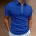 Summer Men's Polo Shirt Short Sleeve Zipper Personality Casual Outdoor Breathable Waffle Zipper Style Polo Shirt_viptrois.com