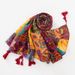 Unisex Bohemian Balinese cotton hemp feel scarf women's ethnic style printed tassel gauze shawl_viptrois.com