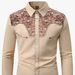 Men's Clothing Symmetrical Printed Shirt Cuban Collar Casual Short Sleeved Lapel Shirts_viptrois.com