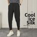 Summer Casual Men's Slim Fit Tapered Leg Dress Pants Loose Korean Style Versatile Trendy Cropped Harem Pants_viptrois.com