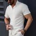 Men's Clothing New Jacquard Men's Short Sleeved Shirt Shorts Sports Leisure Beach Two Piece Suit_viptrois.com