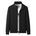 Men’s Cotton Zip-Up Hoodie – Minimalist Stand Collar Sweatshirt (L-6XL, Relaxed Fit)_viptrois.com